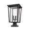 Z-Lite Seoul 3 Light Outdoor Pier Mounted Fixture, Oil Rubbed Bronze & Clear 571PHXLS-SQPM-ORB - alternate 1